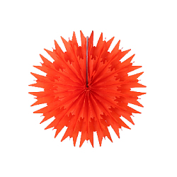 Снежинка обьемная 20 см оранжевый