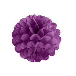 Бумажное украшение Цветочный шар-соты 20 см, фиолетовый