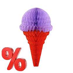 Бумажное украшение "Мороженое" 18х10 см